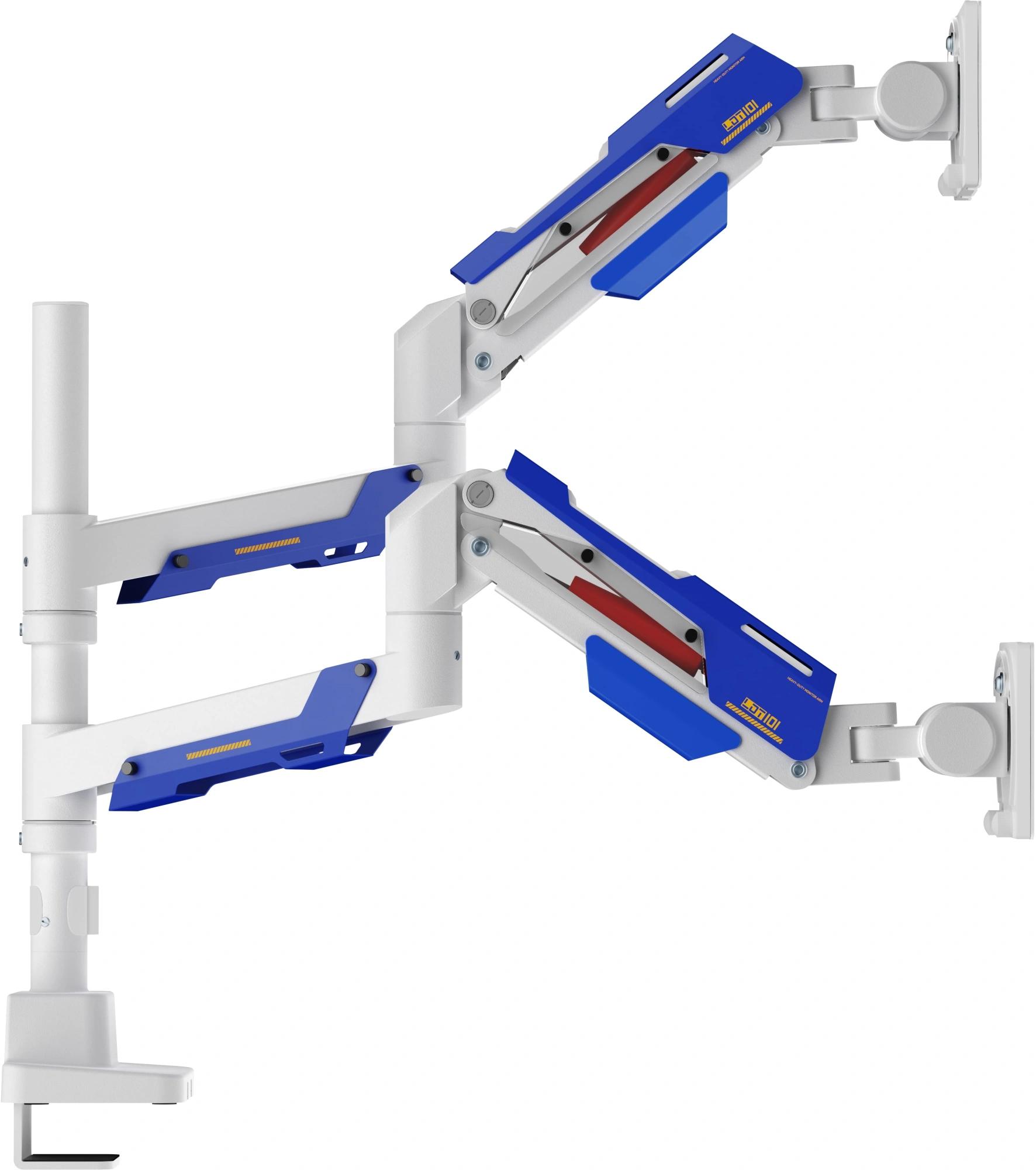 Кронштейн для мониторов Ultramounts UM744WB белый/синий 24"-57" макс.27кг крепление к столешнице поворот и наклон — миниатюра 3