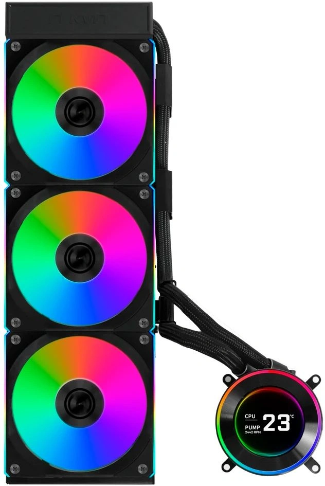 Система водяного охлаждения Lian-Li HydroShift II LCD-C 360CL ARGB Soc-AM5/AM4/1700/1851 черный 4-pin 31dB Al+Cu LCD Ret (G89.GHS2LCD36RB.R0) — миниатюра 2