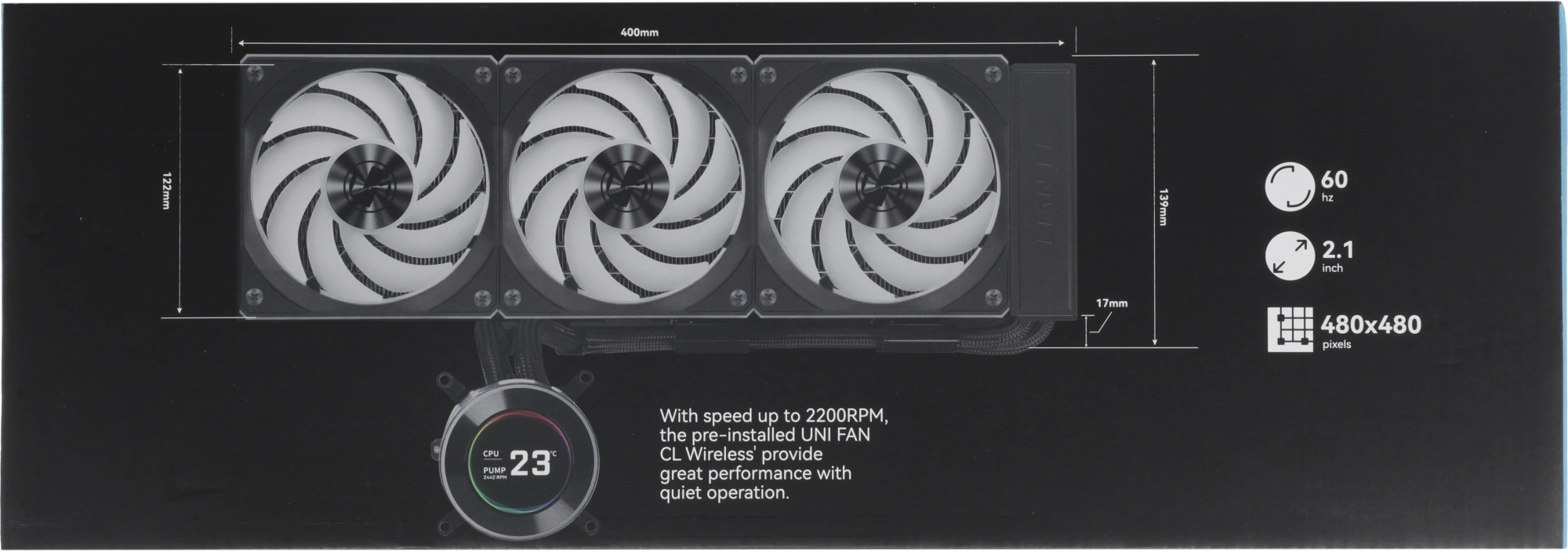 Система водяного охлаждения Lian-Li HydroShift II LCD-C 360CL ARGB Soc-AM5/AM4/1700/1851 черный 4-pin 31dB Al+Cu LCD Ret (G89.GHS2LCD36RB.R0) — миниатюра 14