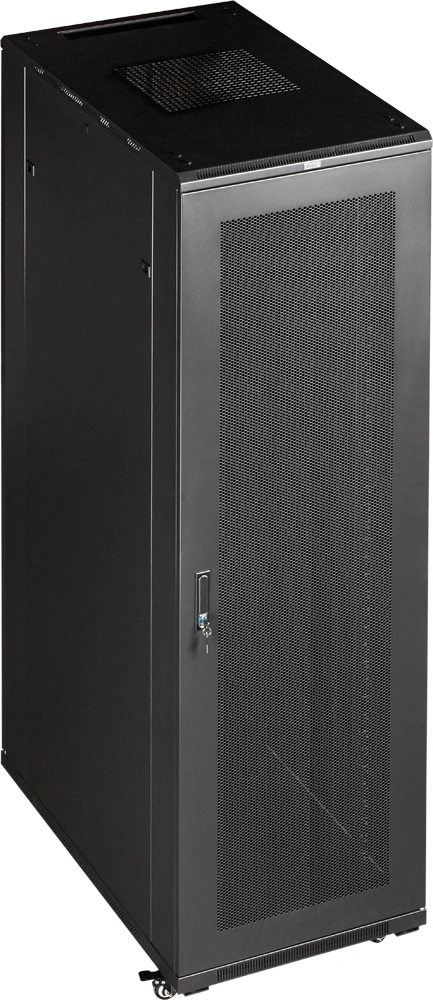 Шкаф серверный Lanmaster (TWT-CBB-32U-6X6-G1) напольный 32U 600x600мм пер.дв.стекл металл 2 бок.пан. 800кг черный 526мм 64.5кг 1610мм IP20 металл