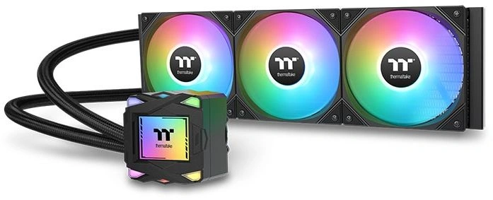 Система водяного охлаждения Thermaltake LA360 ARGB Soc-AM5/AM4/1200/1700/1851 черный 4-pin 38.35dB Al 360W Ret (CL-W459-PL12SW-A) — фото 1