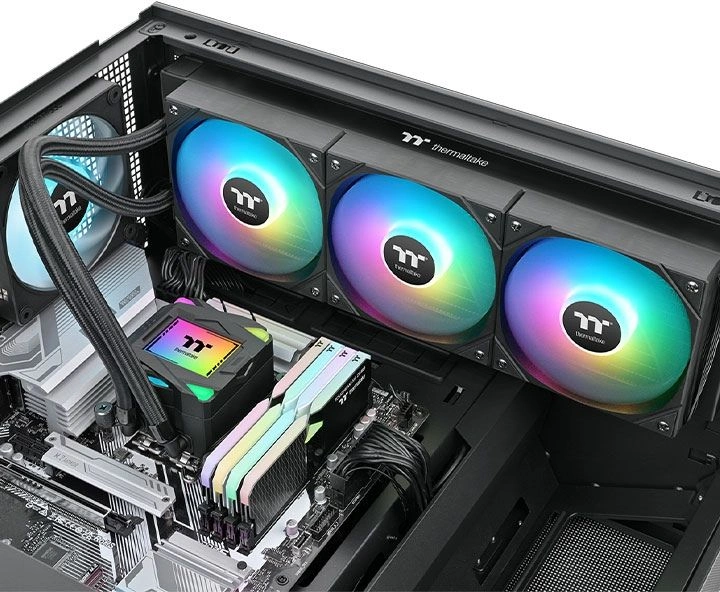 Система водяного охлаждения Thermaltake LA360 ARGB Soc-AM5/AM4/1200/1700/1851 черный 4-pin 38.35dB Al 360W Ret (CL-W459-PL12SW-A) — миниатюра 5