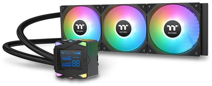Система водяного охлаждения Thermaltake LA360-S ARGB Soc-AM5/AM4/1200/1700/1851 черный 4-pin 38.35dB Al LCD 360W Ret (CL-W462-PL12SW-A) — фото 1
