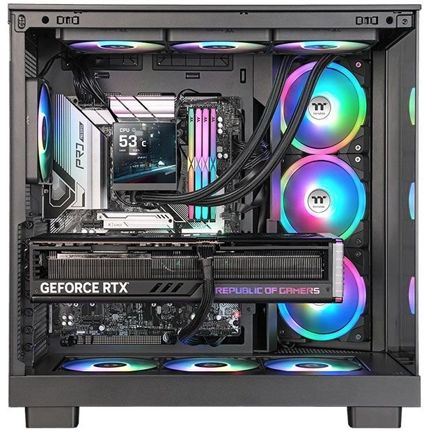 Система водяного охлаждения Thermaltake MAGFloe 360 Ultra ARGB Soc-AM5/AM4/1200/1700/1851 черный 4-pin 30.6-32.5dB Al LCD 355W Ret (CL-W432-PL12SW-A) — миниатюра 6