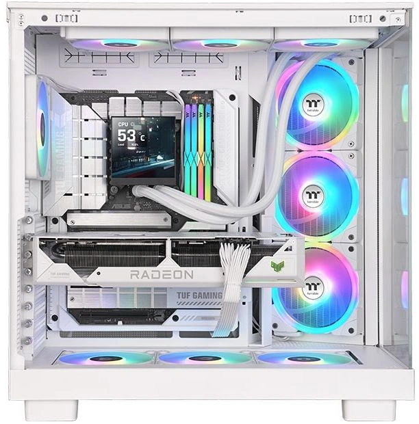 Система водяного охлаждения Thermaltake MAGFloe 360 Ultra Snow ARGB Soc-AM5/AM4/1200/1700/1851 белый 4-pin 30.6-32.5dB Al LCD 355W Ret (CL-W433-PL12SW-A) — миниатюра 6