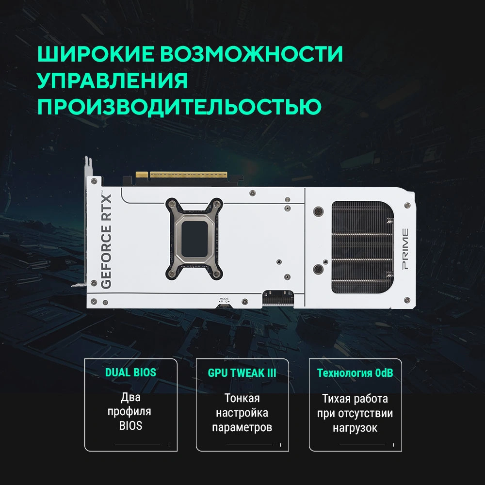 Видеокарта Asus PCI-E 5.0 PRIME-RTX5070-O12G-WHITE NVIDIA GeForce RTX 5070 12Gb 192bit GDDR7 2557/28000 HDMIx1 DPx3 HDCP Ret — миниатюра 21