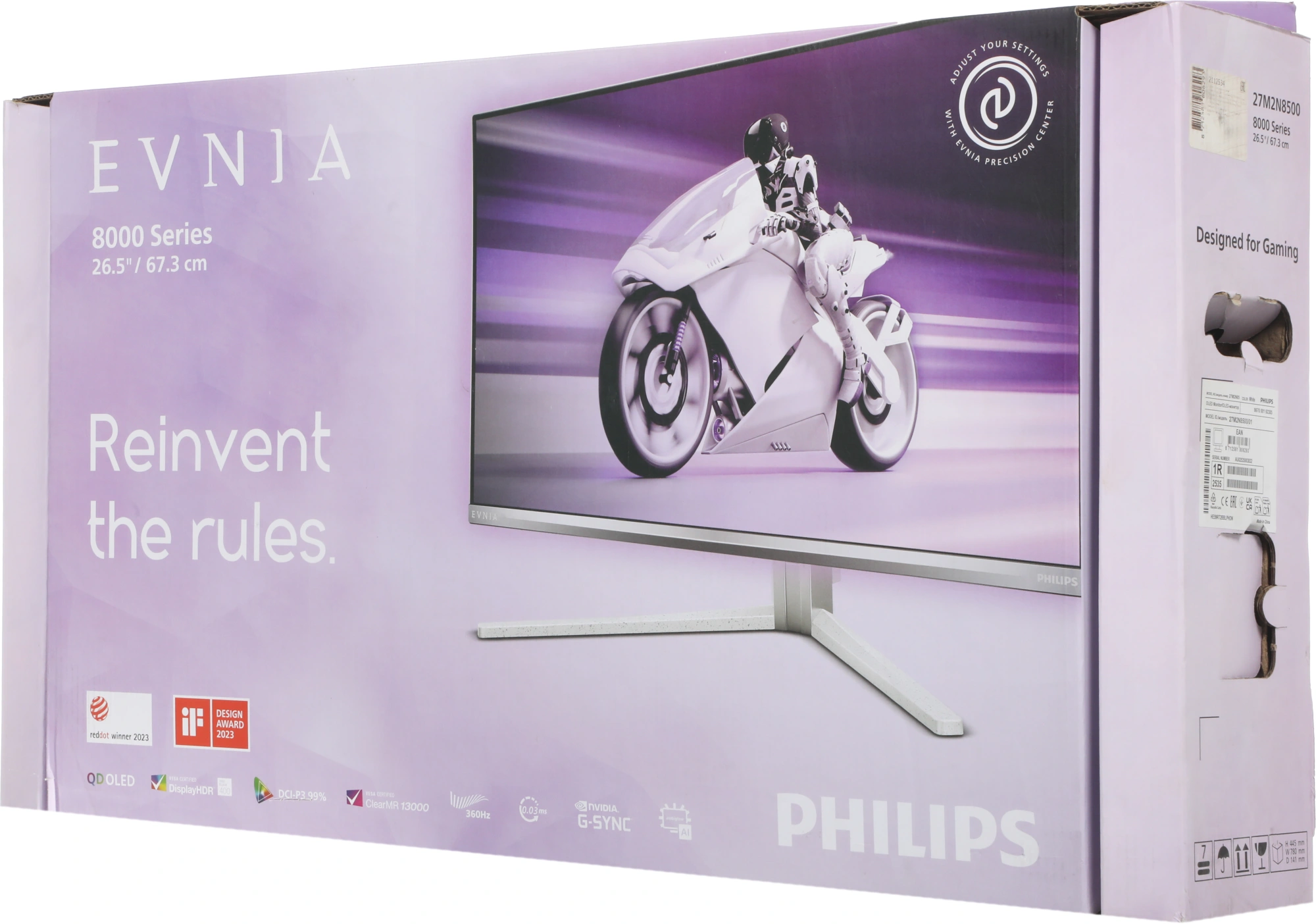 Монитор Philips 26.5" Evnia Gaming 27M2N8500 белый QD OLED LED 16:9 HDMI M/M матовая HAS Piv 1500000:1 250cd 178гр/178гр 2560x1440 360Hz G-Sync FreeSync DP 2K USB 7.35кг — миниатюра 9