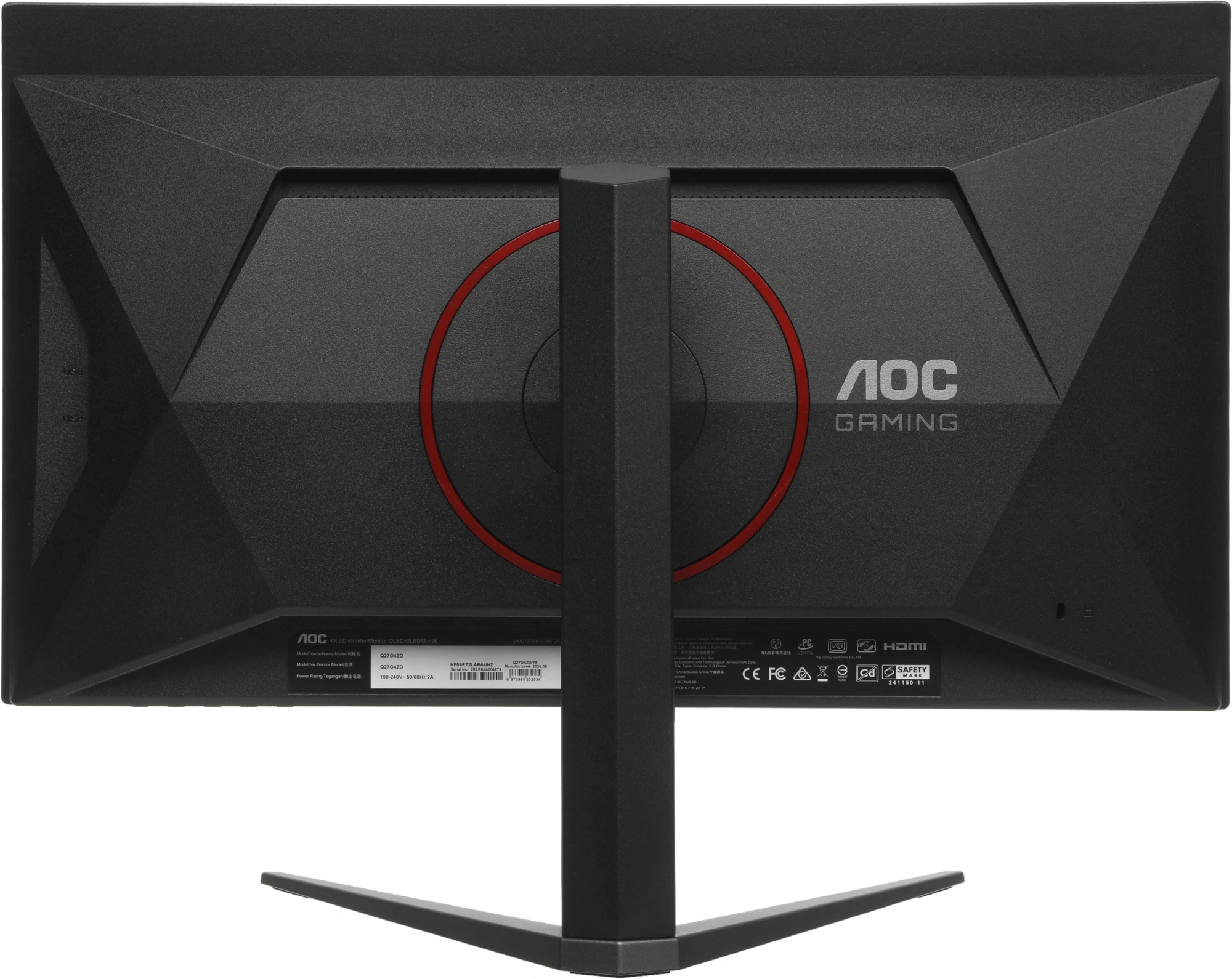 Монитор AOC 27" Q27G4ZD черный QD OLED LED 16:9 HDMI матовая HAS Piv 1500000:1 1000cd 178гр/178гр 2560x1440 240Hz DP Quad 2K (1440p) USB 6.6кг — миниатюра 23