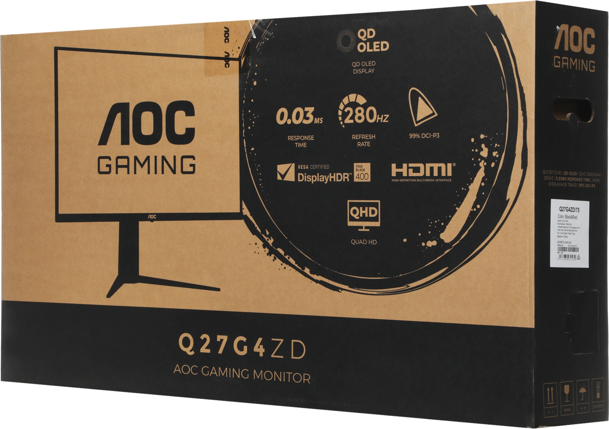 Монитор AOC 27" Q27G4ZD черный QD OLED LED 16:9 HDMI матовая HAS Piv 1500000:1 1000cd 178гр/178гр 2560x1440 240Hz DP Quad 2K (1440p) USB 6.6кг — миниатюра 22
