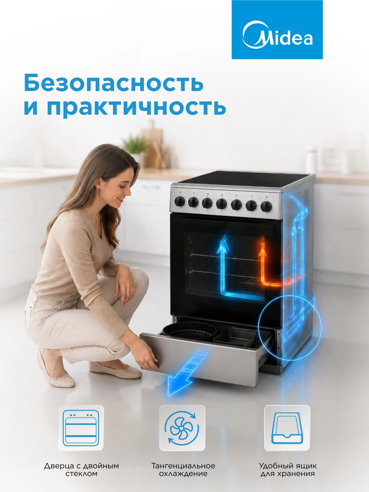 Плита Электрическая Midea MFO-M4E20T9E(SL) серебристый/черный стеклокерамика (без крышки) — миниатюра 18
