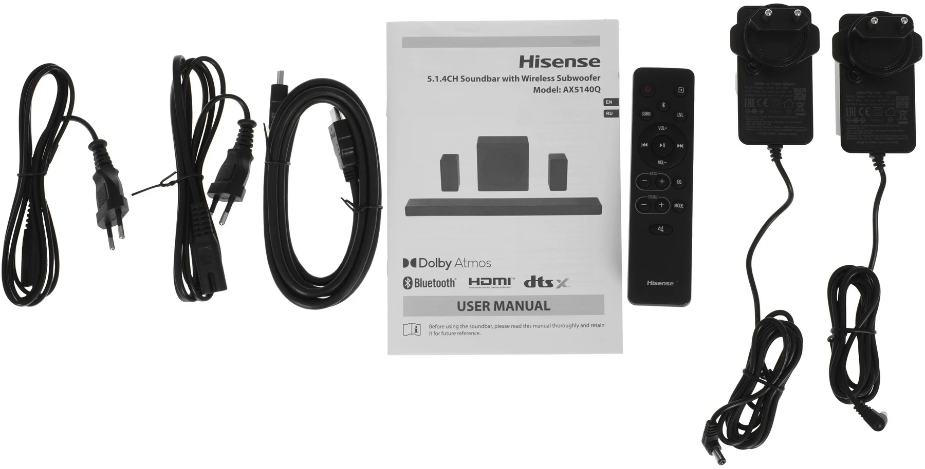 Саундбар Hisense AX5140Q 5.1.4 320Вт+280Вт черный — миниатюра 13