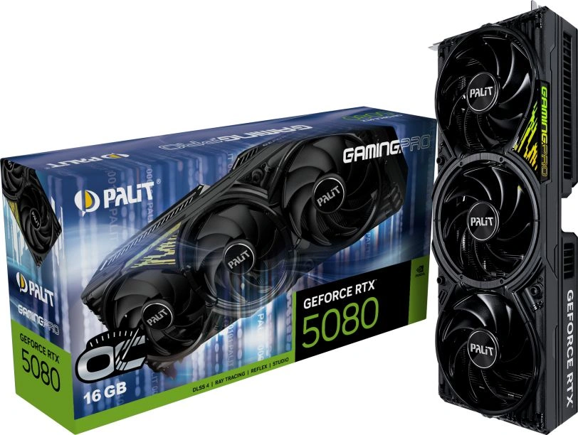 Видеокарта Palit PCI-E 5.0 PA-RTX5080 GAMINGPRO OC V1 NVIDIA GeForce RTX 5080 16Gb 256bit GDDR7 2295/30000 HDMIx1 DPx3 HDCP Ret — миниатюра 11