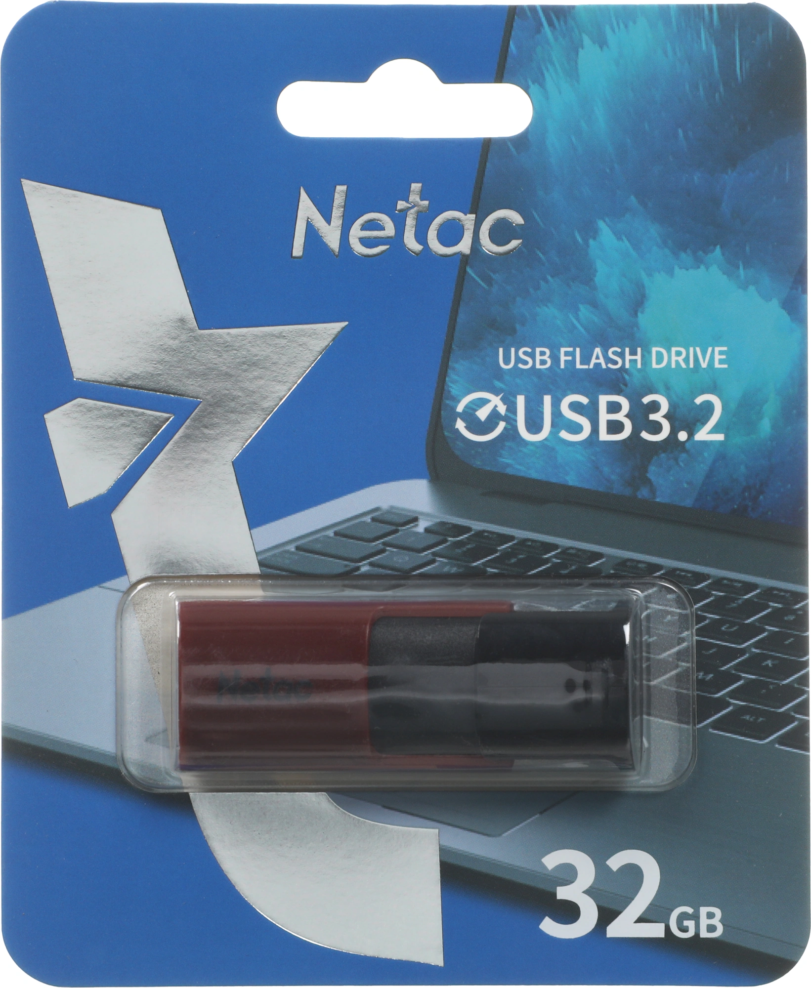 Флеш Диск Netac 32GB U182 NT03U182N-032G-32RE USB3.2 красный/черный — миниатюра 3