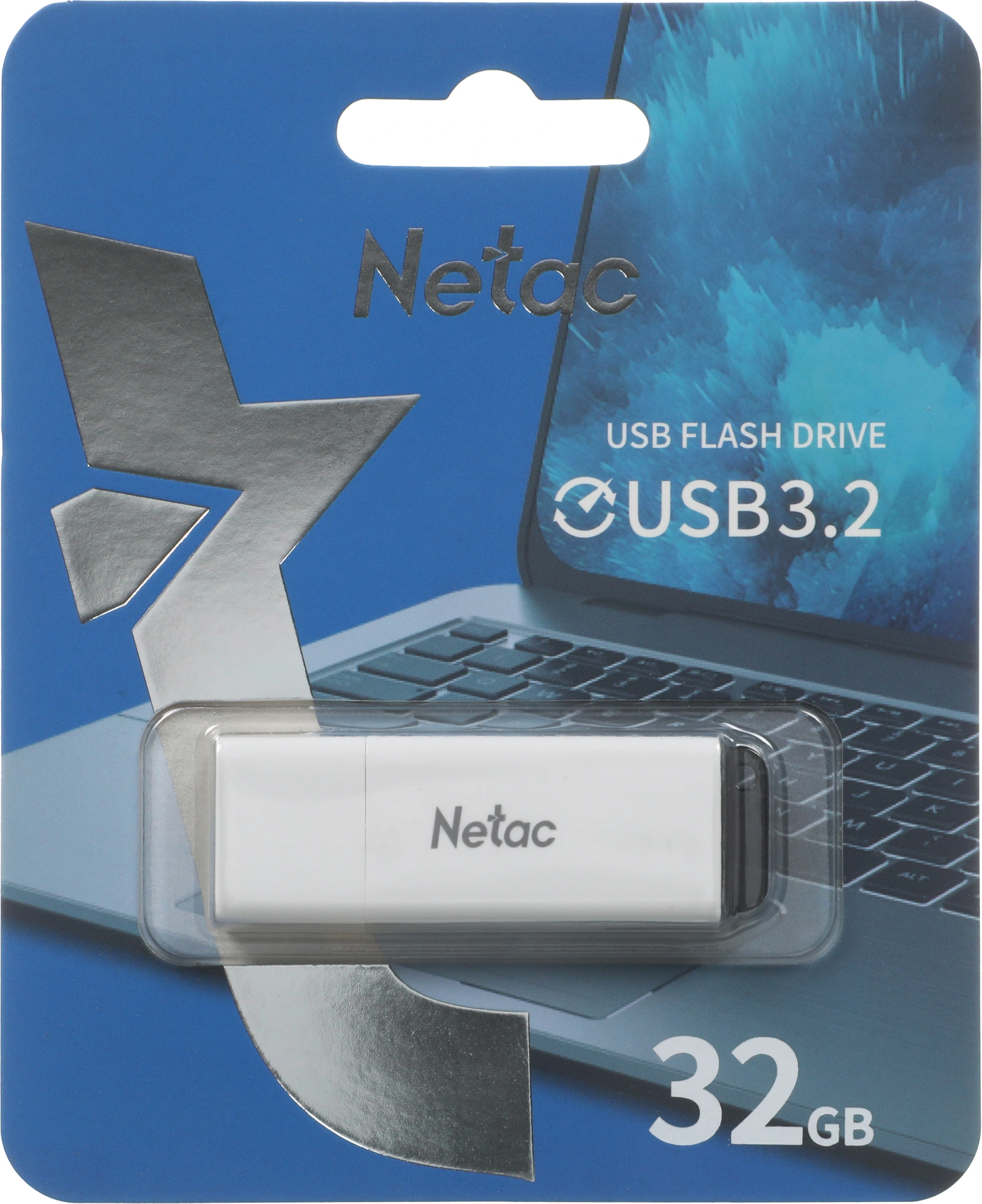 Флеш Диск Netac 32GB U185 NT03U185N-032G-32WH USB3.2 белый — миниатюра 6
