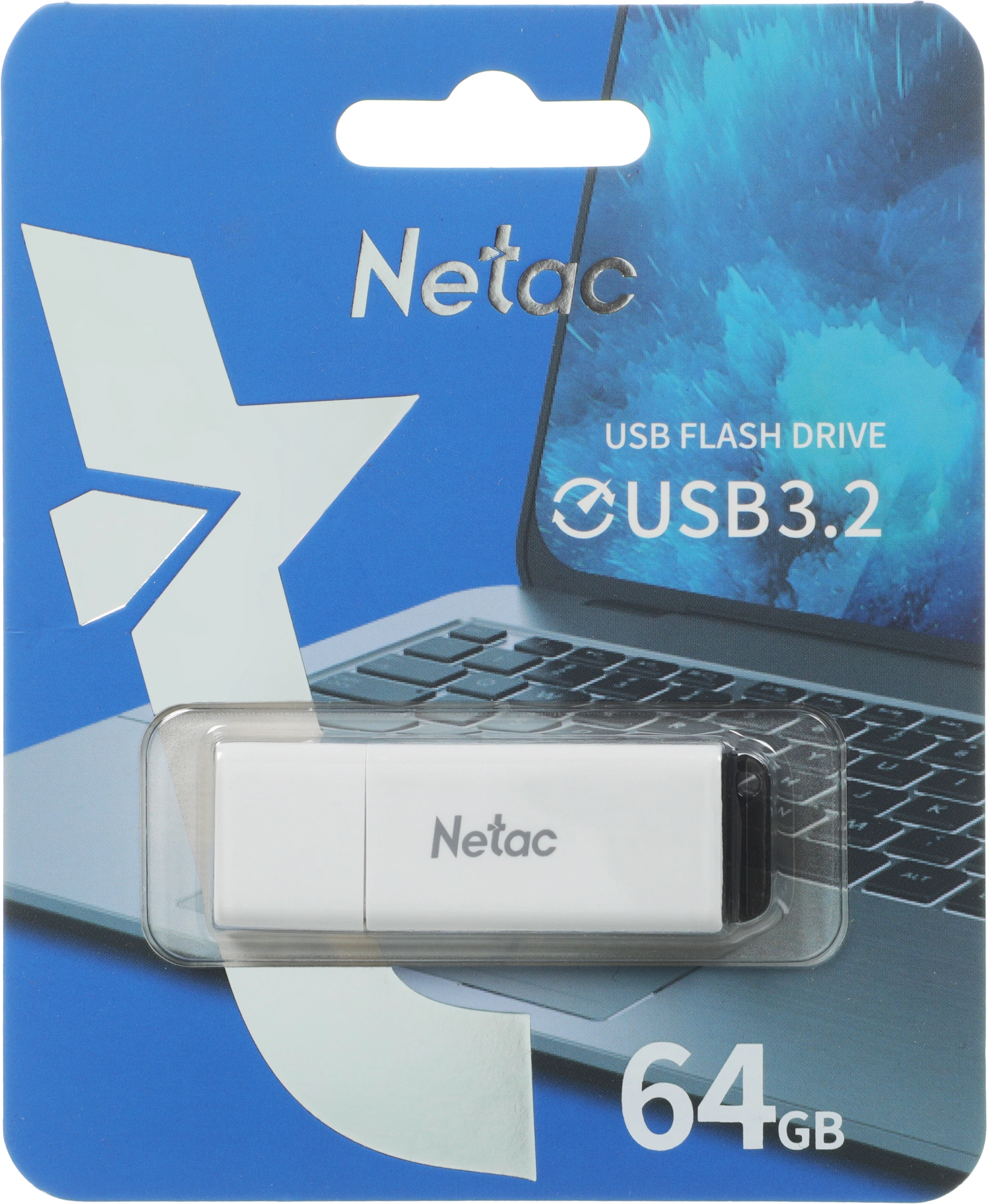 Флеш Диск Netac 64GB U185 NT03U185N-064G-32WH USB3.0 белый — миниатюра 6