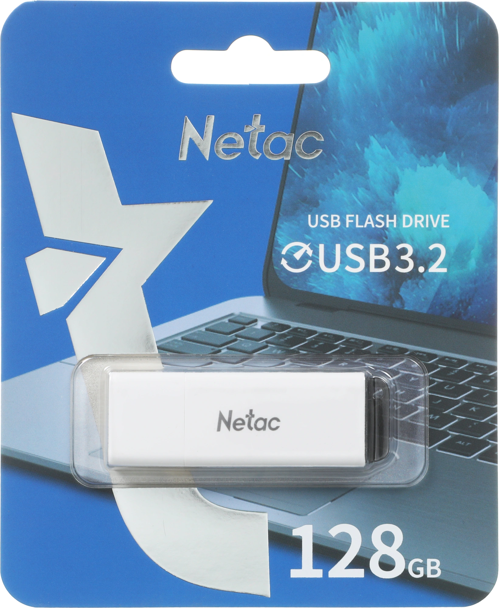 Флеш Диск Netac 128GB U185 NT03U185N-128G-32WH USB3.0 белый — миниатюра 6