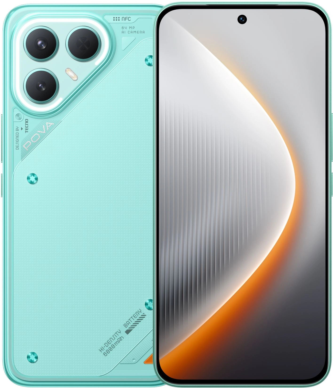 Смартфон Tecno POVA 7 Pro 5G 256Gb 8Gb (LJ8 256+8 NEON CYAN)
