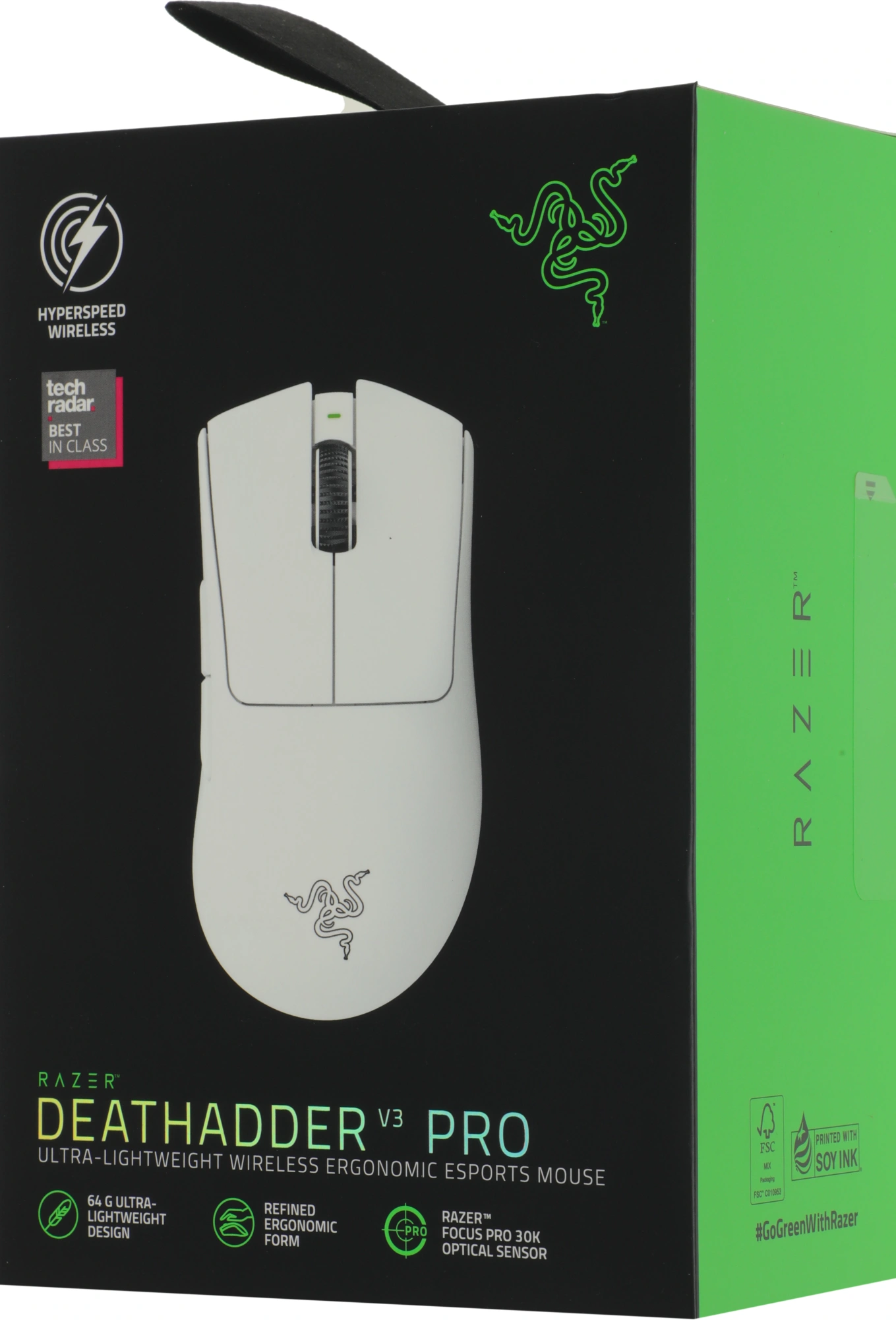 Мышь Razer DeathAdder V3 Pro белый оптическая 30000dpi беспров. USB-C 5but (RZ01-04630200-R3A1) — миниатюра 6