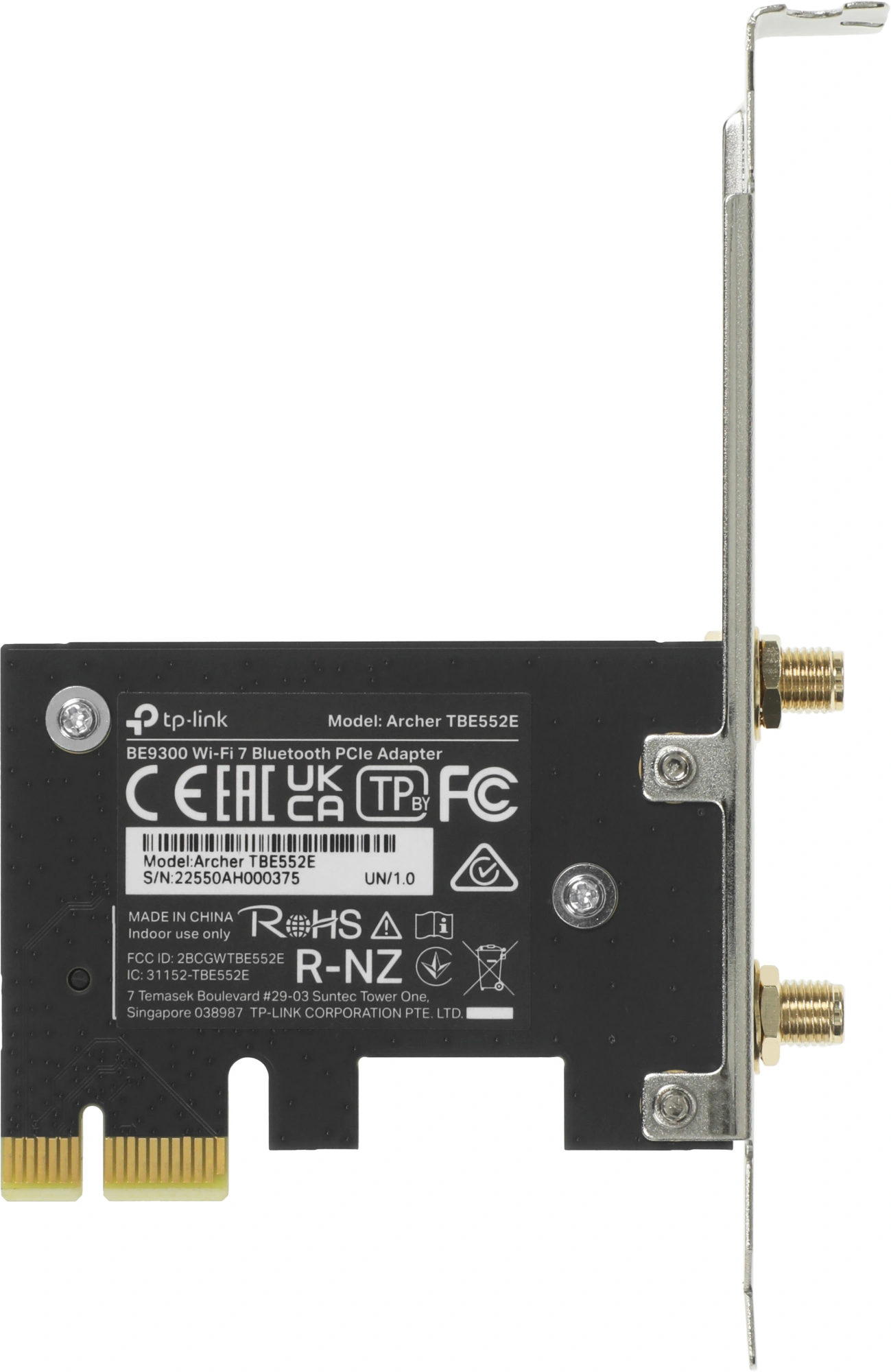 Сетевой адаптер Wi-Fi + Bluetooth TP-Link Archer TBE552E BE9300 PCI (ант.внеш.съем) 2ант. — миниатюра 14