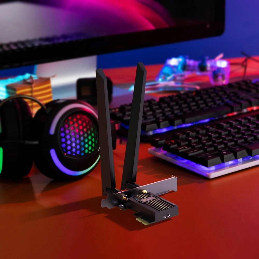 Сетевой адаптер Wi-Fi + Bluetooth TP-Link Archer TBE552E BE9300 PCI (ант.внеш.съем) 2ант. — фото 1