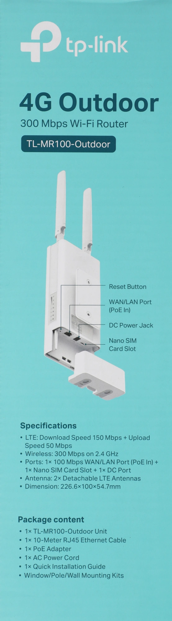 Роутер беспроводной TP-Link TL-MR100-Outdoor N300 10/100BASE-TX/3G/4G белый — миниатюра 9