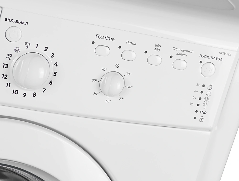Стиральная машина Indesit EcoTime IWSB 5085 класс: A загр.фронтальная макс.:5кг белый — миниатюра 9