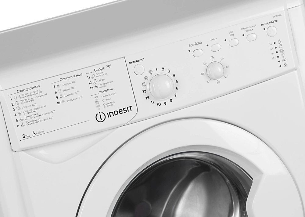 Стиральная машина Indesit EcoTime IWSB 5085 класс: A загр.фронтальная макс.:5кг белый — миниатюра 11