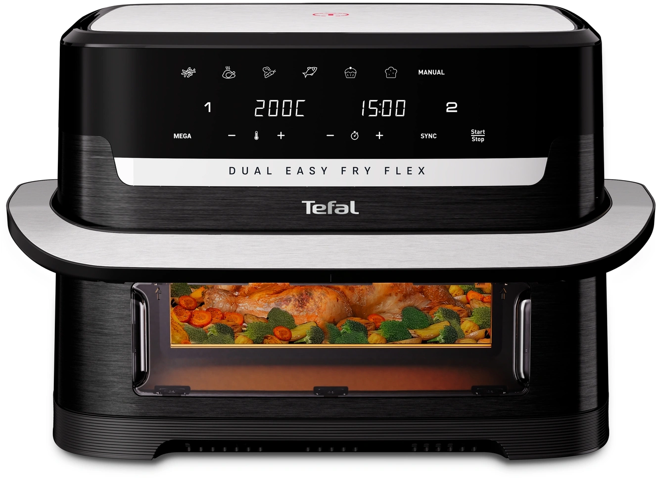 Аэрогриль Tefal Dual Easy Fry Flex EY9228E0 9л 2700Вт черный/серебристый (1510003154) — фото 1