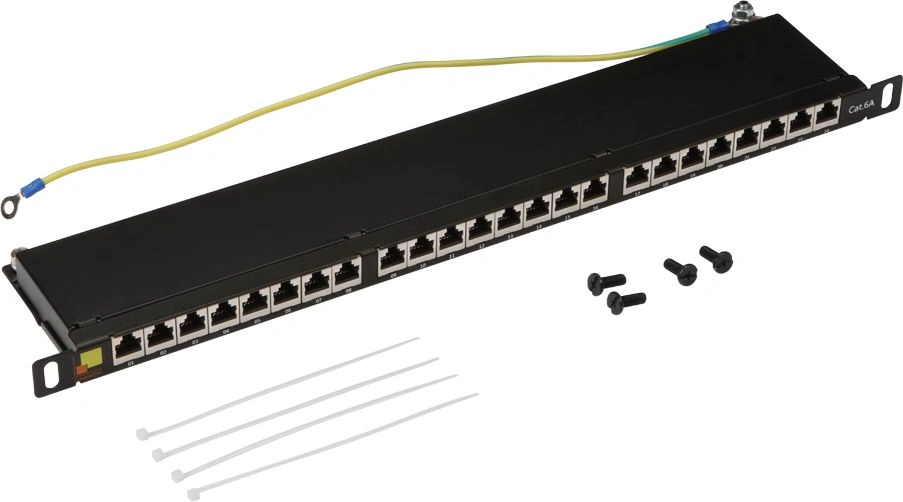 Патч-панель Lanmaster LAN-PPC24S6A 19" 0.5U 24xRJ45 кат.6A STP — фото 1