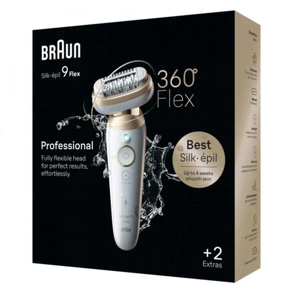 Эпилятор Braun SES9-011 скор.:2 насад.:3 от электр.сети от аккум. белый/золотистый — миниатюра 5