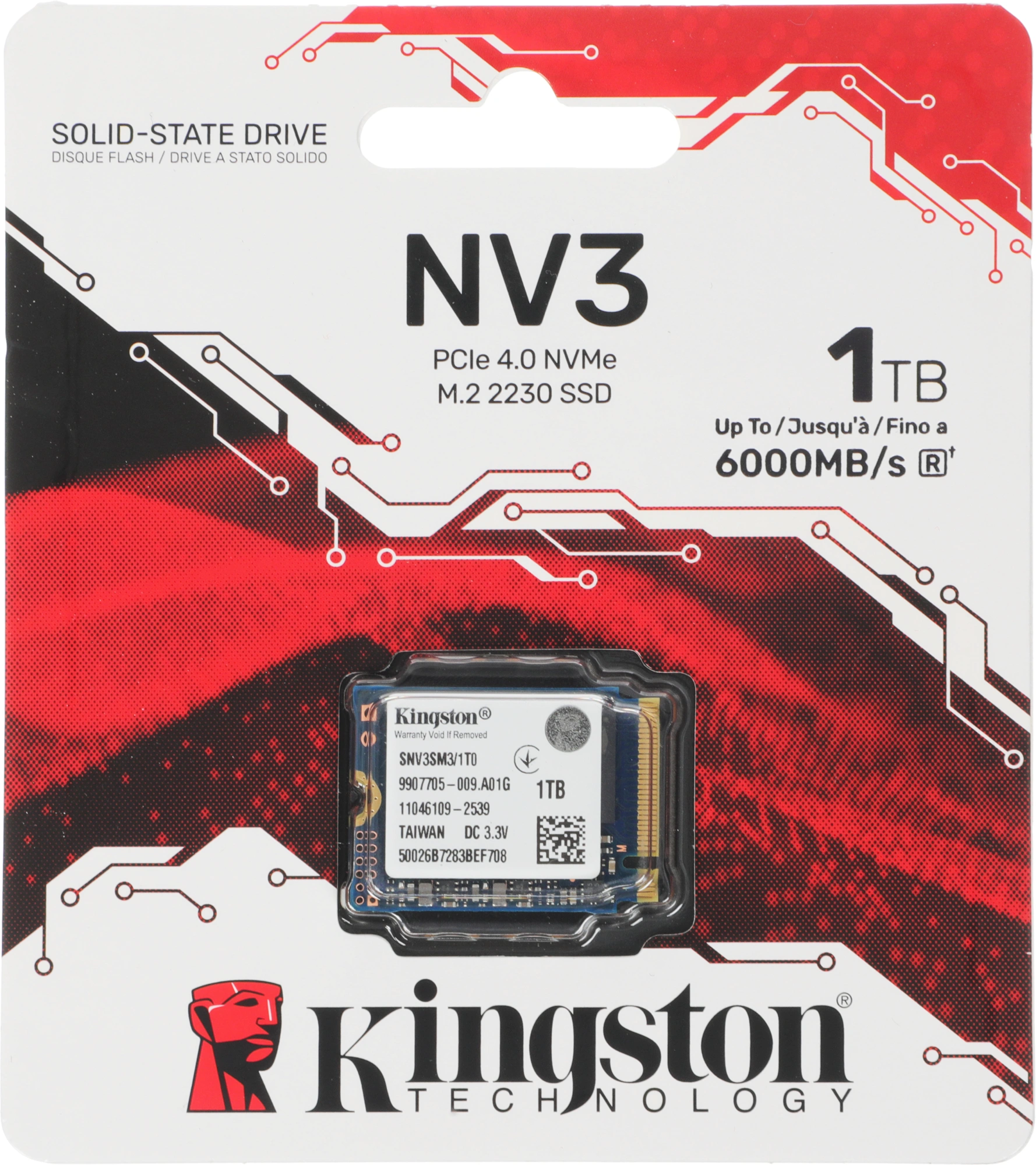 Накопитель SSD Kingston PCIe 4.0 x4 1000GB SNV3SM3/1T0 NV3 M.2 2230 — миниатюра 3