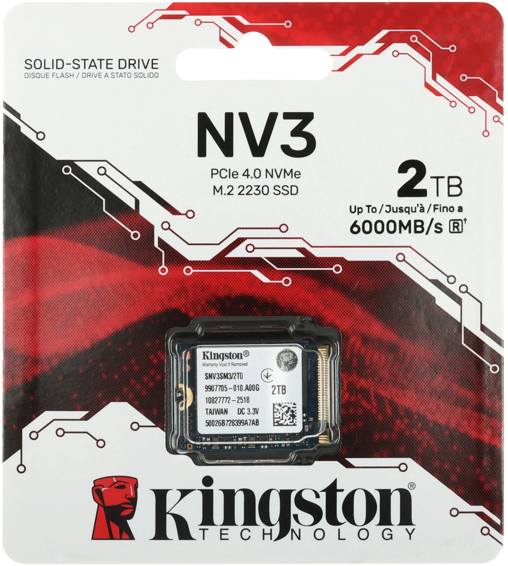 Накопитель SSD Kingston PCIe 4.0 x4 2000GB SNV3SM3/2T0 NV3 M.2 2230 — миниатюра 3