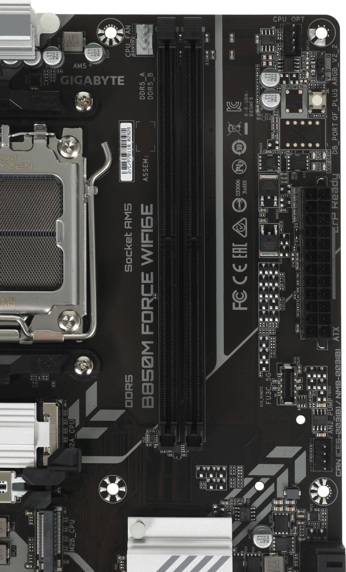 Материнская плата Gigabyte B850M FORCE WIFI6E Socket AM5 AMD B850 2xDDR5 mATX AC`97 8ch(7.1) 2.5Gg RAID+HDMI+DP — миниатюра 14