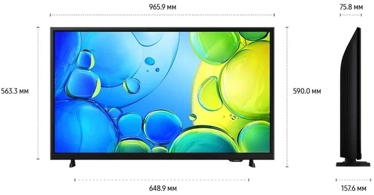 Телевизор LED Samsung 43" UE43F6000FUXRU черный FULL HD 60Hz DVB-T2 DVB-C DVB-S2 USB WiFi Smart TV — миниатюра 2