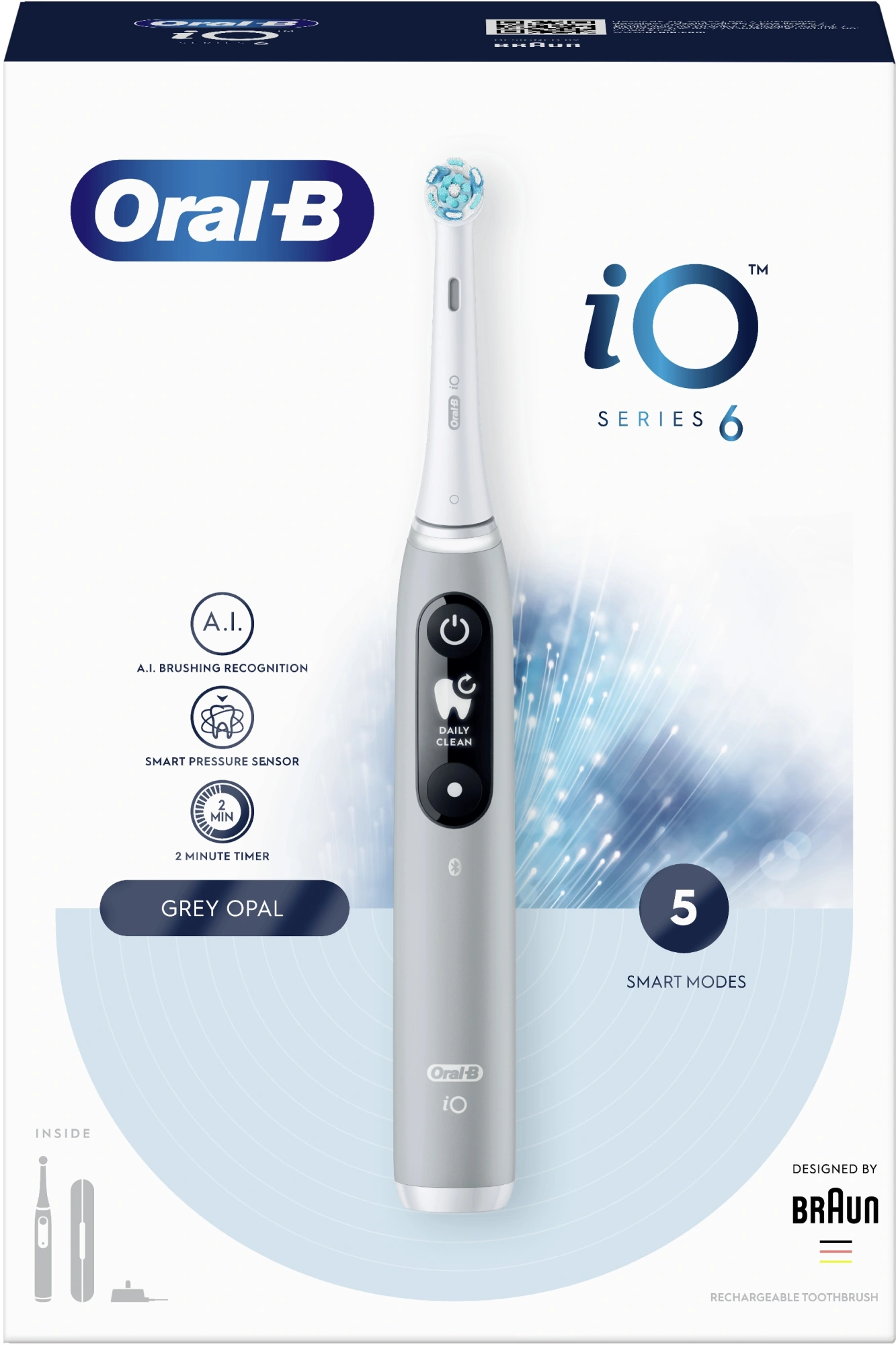 Зубная щетка электрическая Oral-B iO Series 6 Grey Opal серый — миниатюра 4