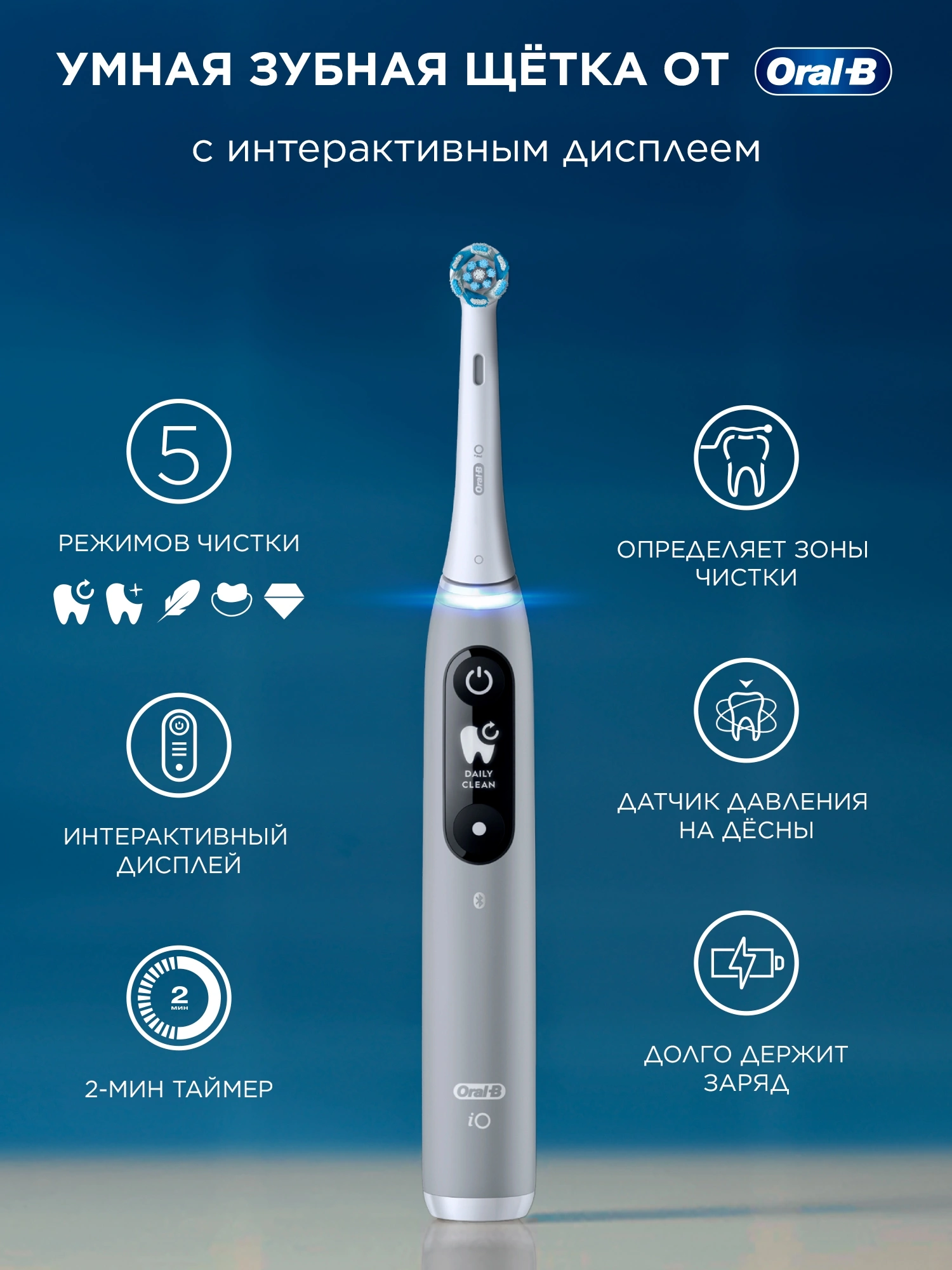 Зубная щетка электрическая Oral-B iO Series 6 Grey Opal серый — миниатюра 7