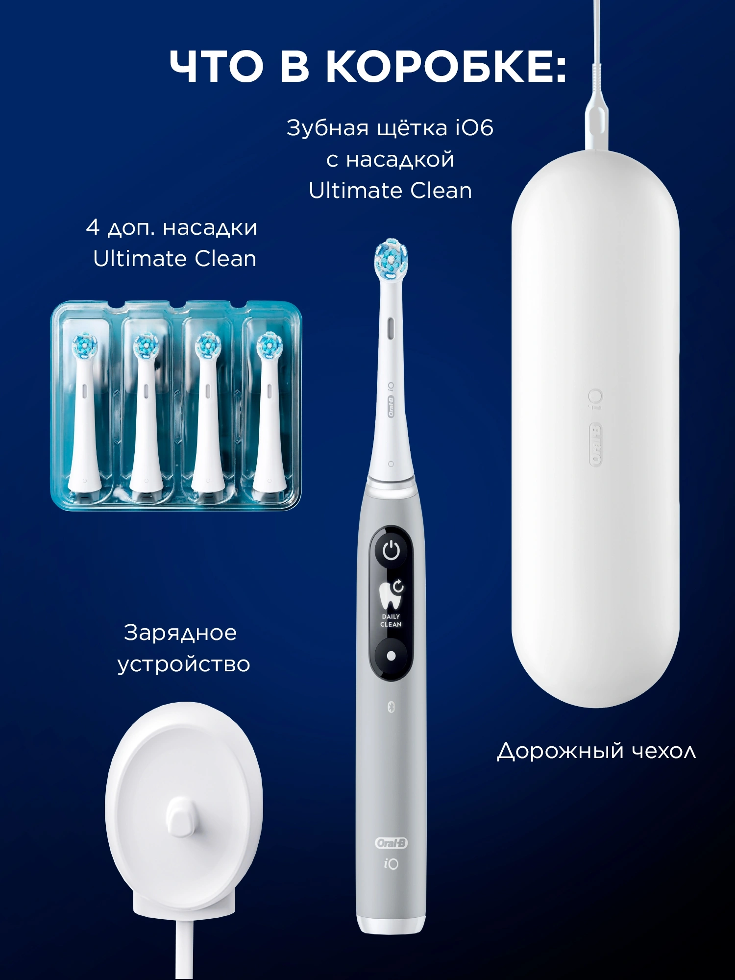 Зубная щетка электрическая Oral-B iO Series 6 Grey Opal серый — миниатюра 13