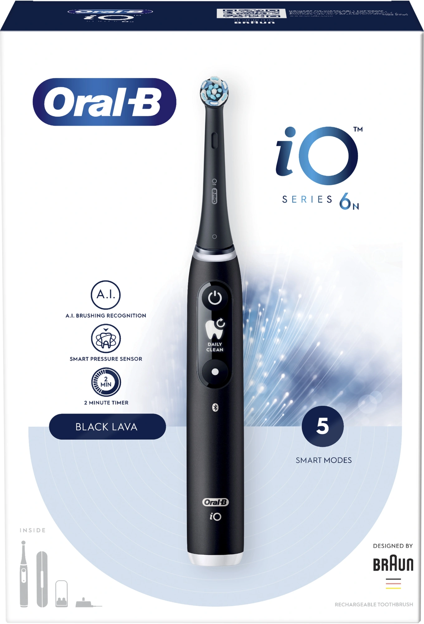 Зубная щетка электрическая Oral-B iO_S6_Black Lava_Ultimate Clean черный — миниатюра 3