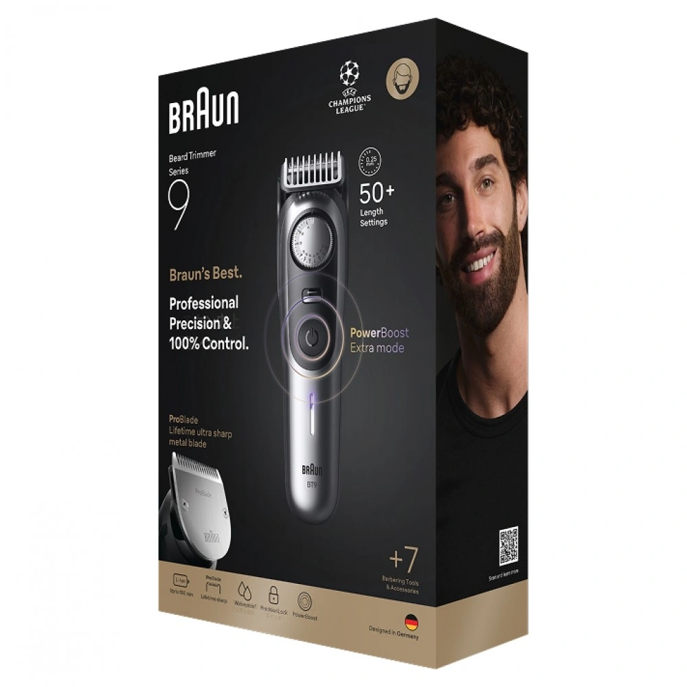 Триммер Braun BT9520 серебристый (насадок в компл:4шт) — миниатюра 4
