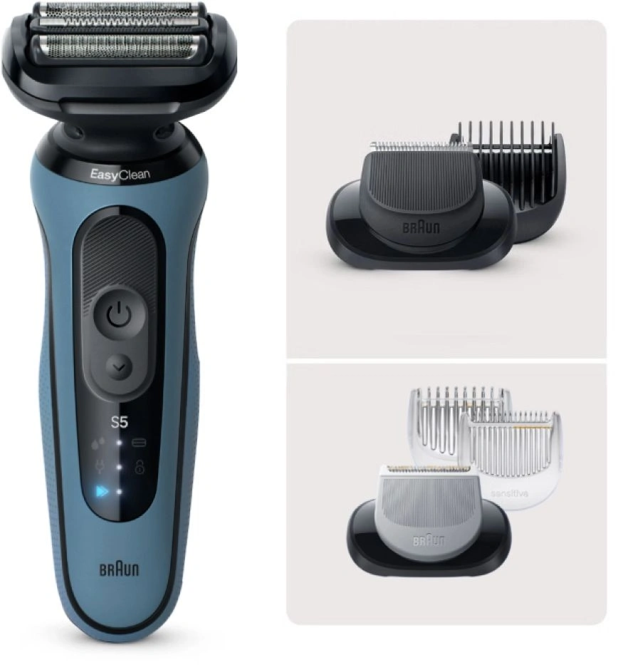 Бритва сетчатая Braun Series 5 52-A1650s реж.эл.:3 питан.:аккум. синий — миниатюра 9