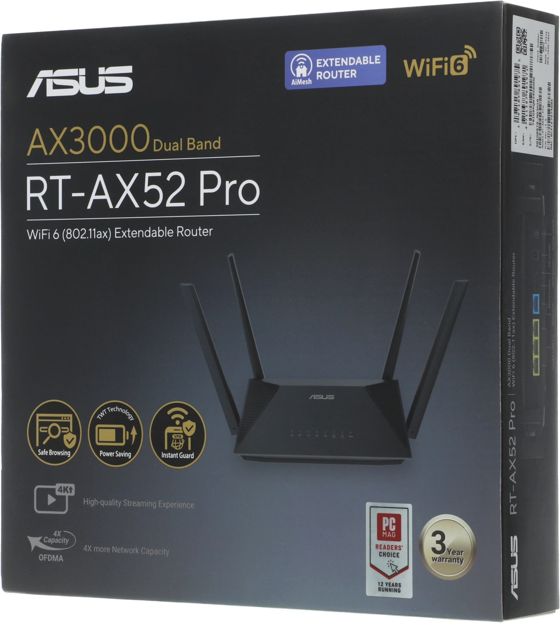 Роутер беспроводной Asus RT-AX52 Pro AX3000 10/100/1000BASE-TX черный — миниатюра 12