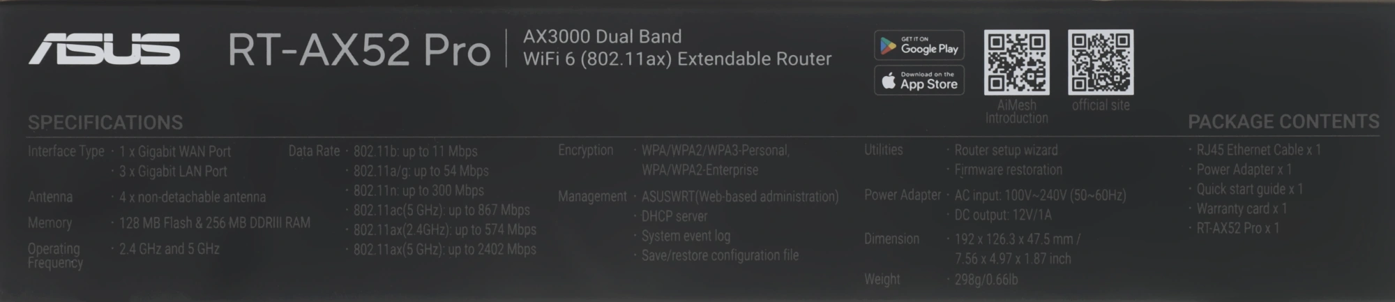 Роутер беспроводной Asus RT-AX52 Pro AX3000 10/100/1000BASE-TX черный — миниатюра 11
