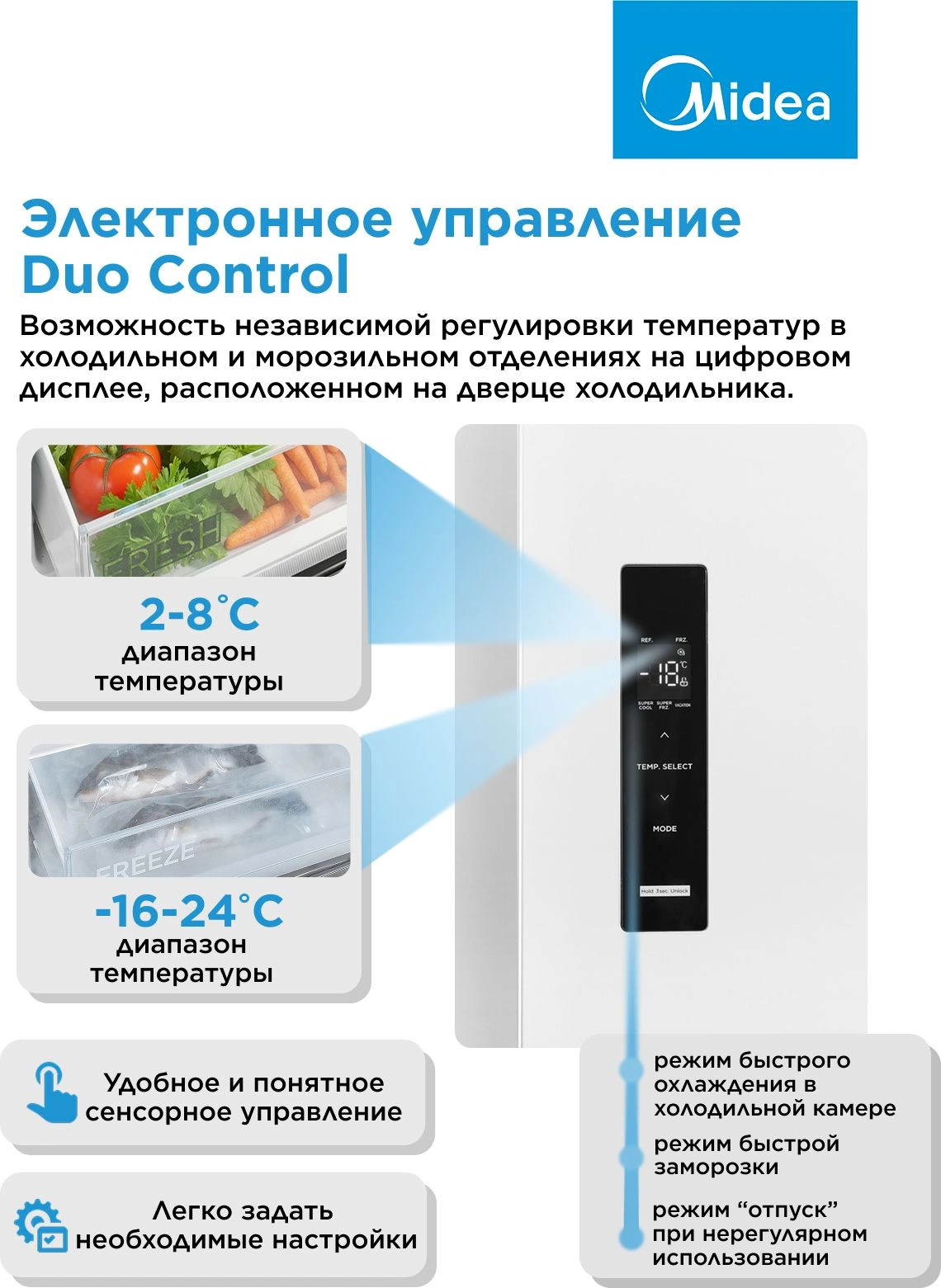 Холодильник Midea MDRS710FGE01 2-хкамерн. белый инвертер — миниатюра 14