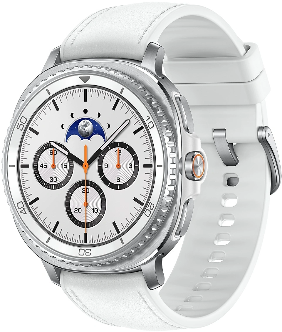 Смарт-часы Samsung Galaxy Watch 8 Classic LTE 46мм 1.34" Super AMOLED корп.серебристый рем.белый (SM-L505FZWACAU)