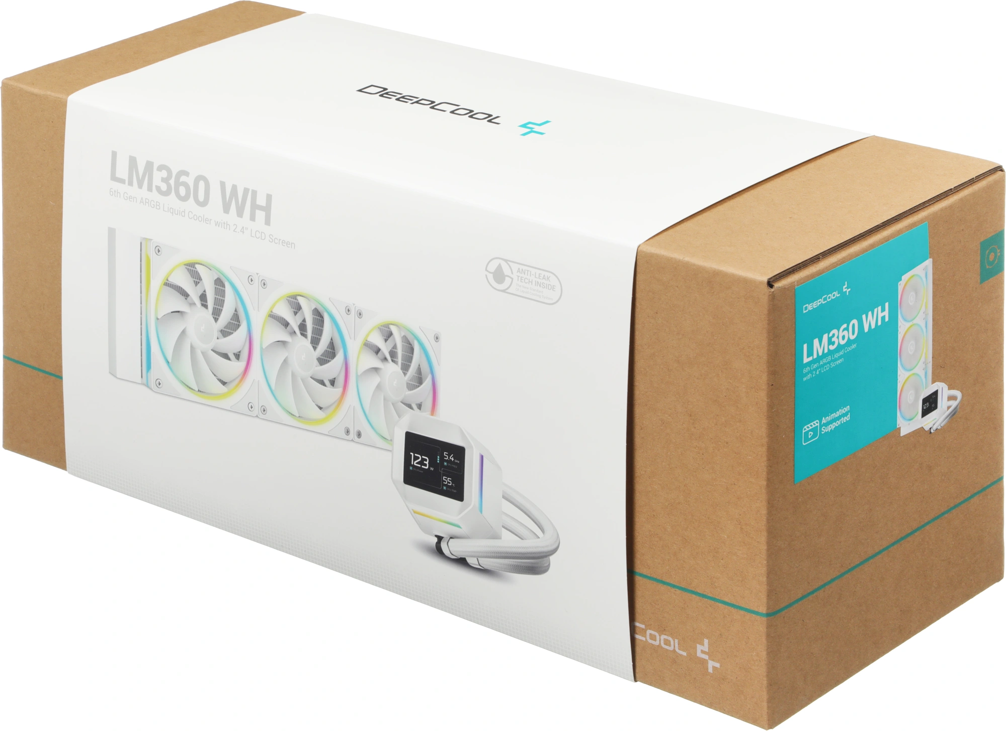 Система водяного охлаждения Deepcool LM360 ARGB Soc-AM5/AM4/1200/1700/1851 белый 4-pin 19-36dB Al LCD 250W 1729gr Ret (R-LM360-WHDMMC-1) — миниатюра 19