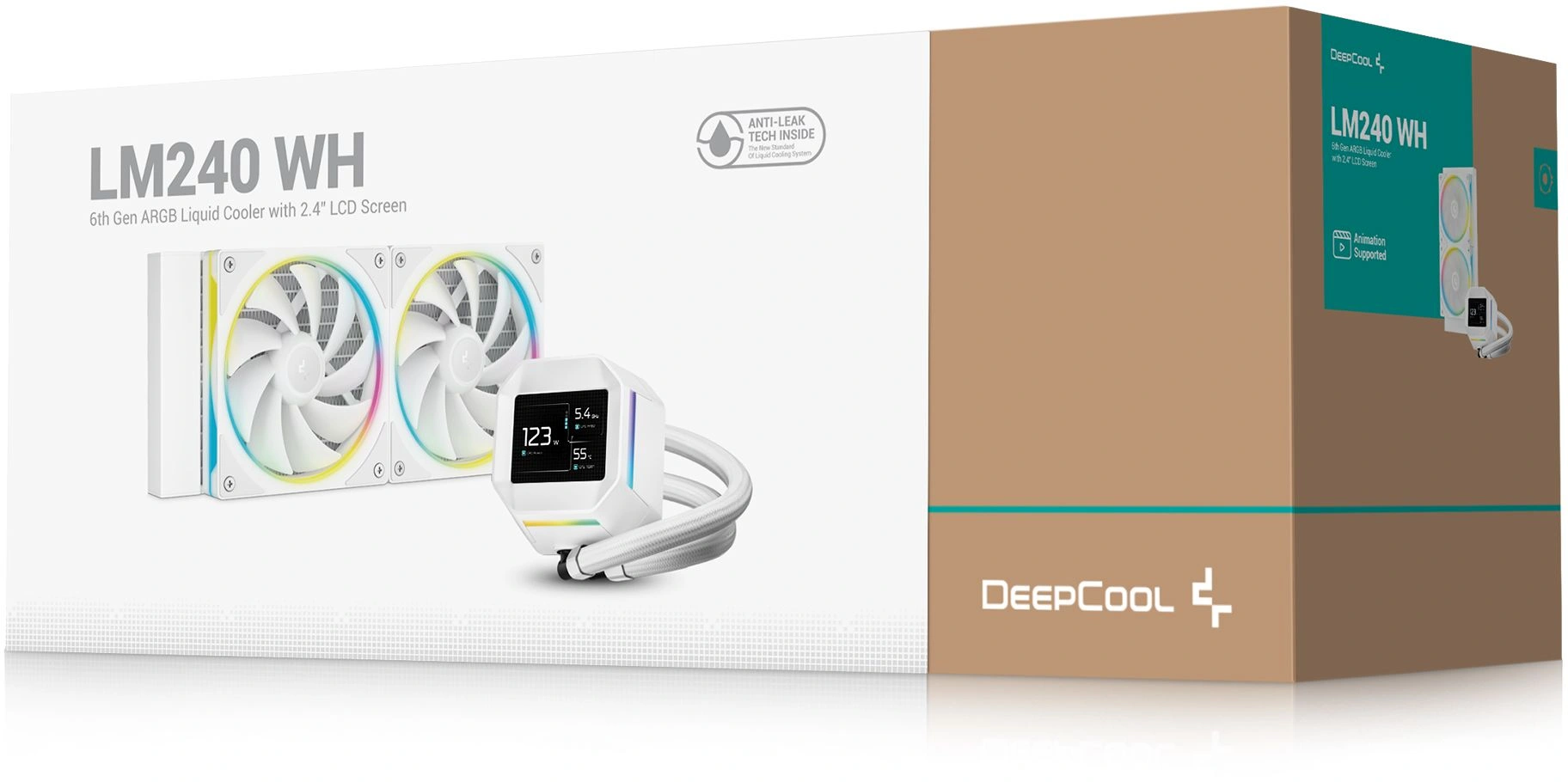 Система водяного охлаждения Deepcool LM240 ARGB Soc-AM5/AM4/1200/1700/1851 белый 4-pin 19-36dB Al LCD 220W 1404gr Ret (R-LM240-WHDMMC-1) — миниатюра 6