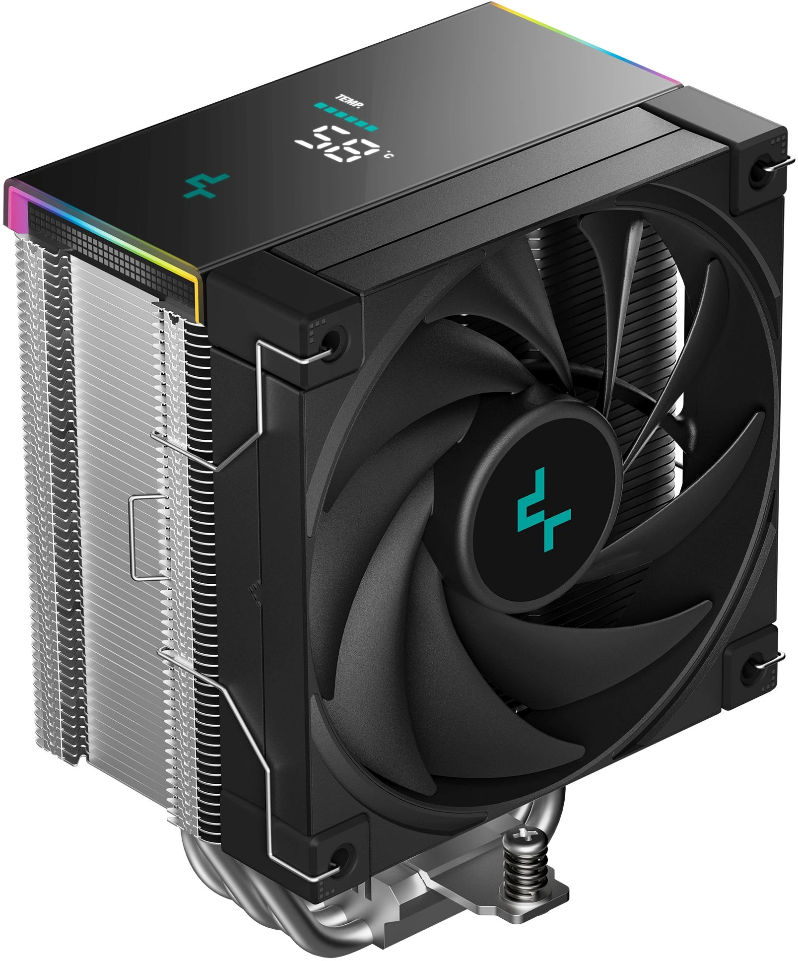 Устройство охлаждения(кулер) Deepcool AK500S Digital SE ARGB Soc-AM5/AM4/1200/1700/1851 черный 4-pin 28dB Al+Cu LCD 240W 864gr Ret (R-AK500S-BKADMN-GJD) — фото 1