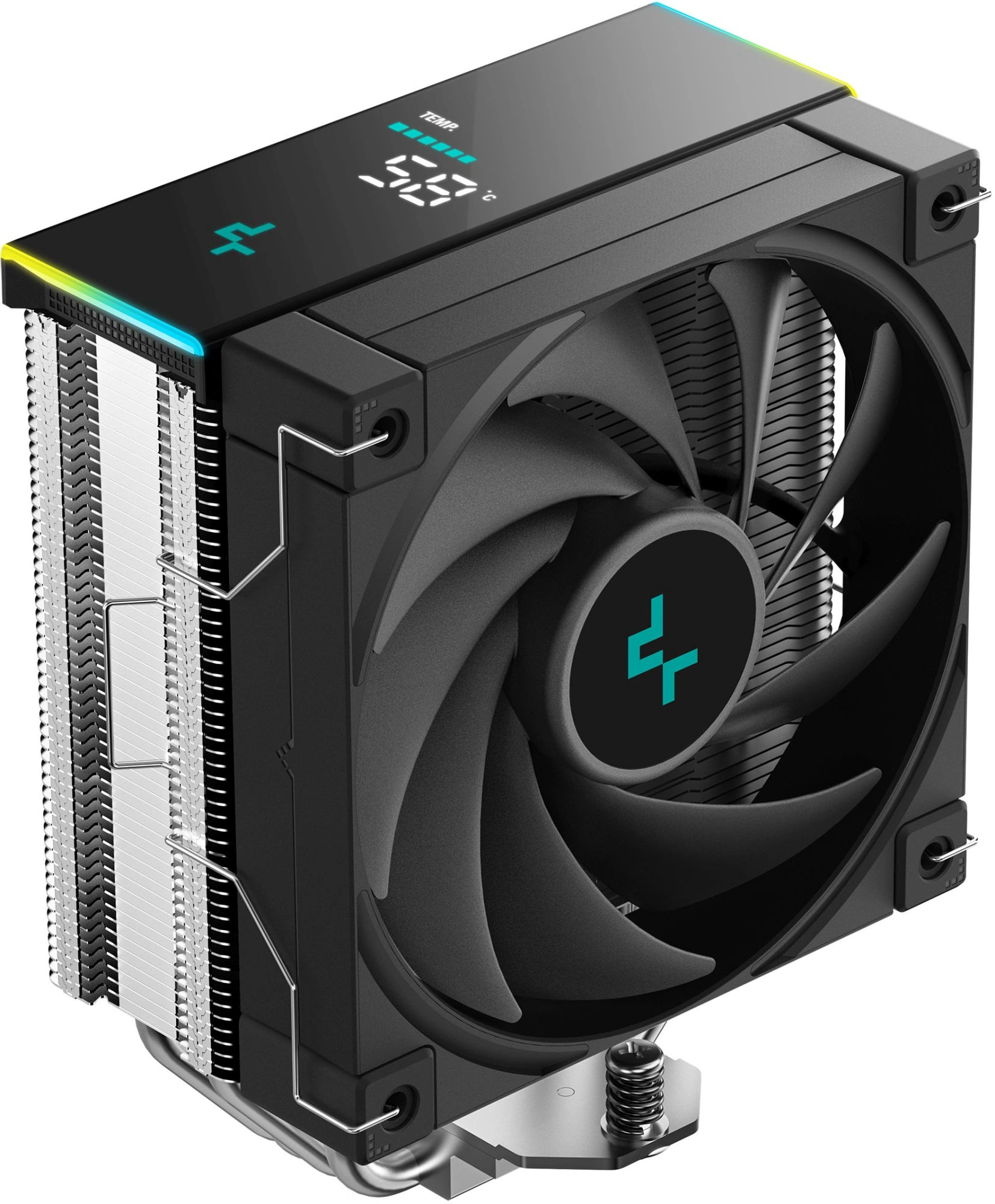 Устройство охлаждения(кулер) Deepcool AK400 Digital SE ARGB Soc-AM5/AM4/1200/1700/1851 черный 4-pin 19-28dB Al+Cu LCD 220W 812gr Ret (R-AK400-BKADMN-GJD) — фото 1