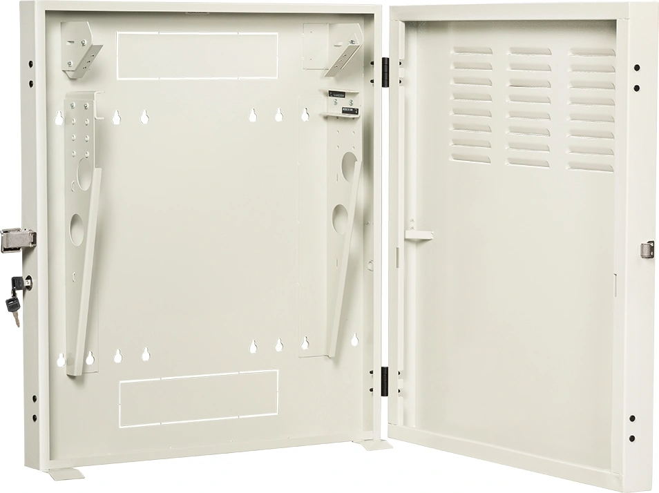 Шкаф коммутационный Lanmaster (TWT-CBVRT-2U-6X7-GY) настенный 2U 650x114мм пер.дв.металл направл.под винты 68кг серый 505мм 19кг 741мм IP20 сталь — миниатюра 3