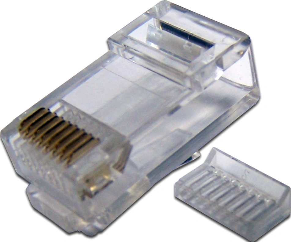 Коннектор Lanmaster (TWT-PL45-8P8C-V) кат.5E RJ45 прозрачный (упак.:100шт) — фото 1